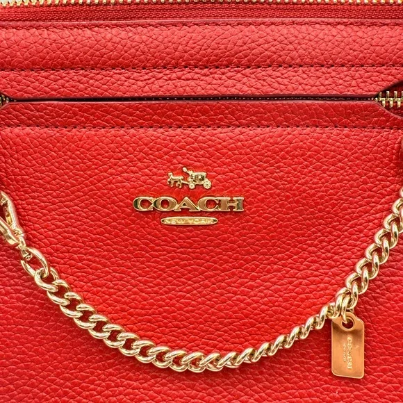 Coach Red Clutch with Gold Accents NWOT - Picture 7 of 7